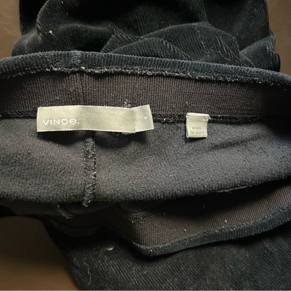Vince Black Corduroy Velvet Leggings Small Pull On Stretch Fitted Velour Pants - Picture 5 of 9